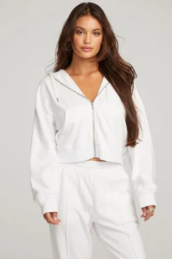 Best Abilene White Zip Up Hoodie Women Outerwear|Loungewear