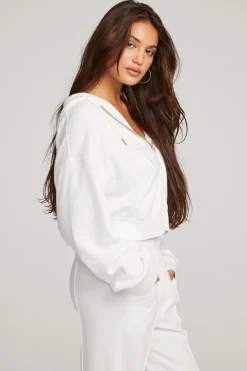 Best Abilene White Zip Up Hoodie Women Outerwear|Loungewear