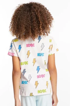 Online AC/DC All Over Logos Girls Tee Women/Kids Girls|Music