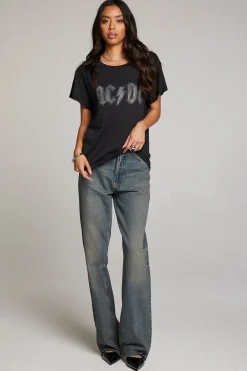 Discount AC/DC Studded Logo Tee Women Loungewear|Music