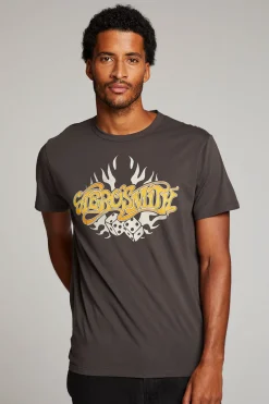 Cheap Aerosmith Flaming Skull Mens Tee Women Tops|Music