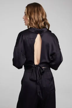 Online Agnes Shadow Black Blouse Women Loungewear