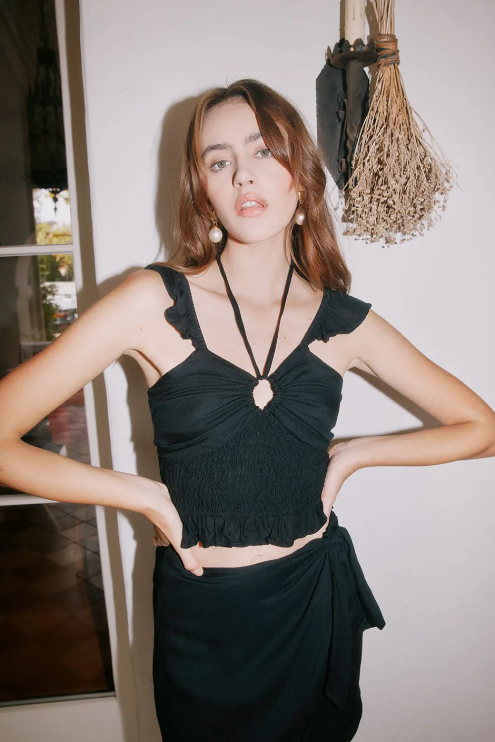 Cheap Alessia Black Blouse Women Loungewear|Tops