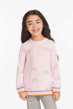 Cheap All Over Rainbow Girls Pullover Kids Girls
