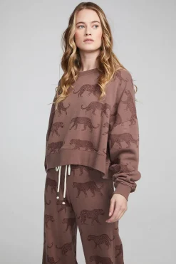 Outlet Allover Leopards Fleece Pullover Women Loungewear|Tops