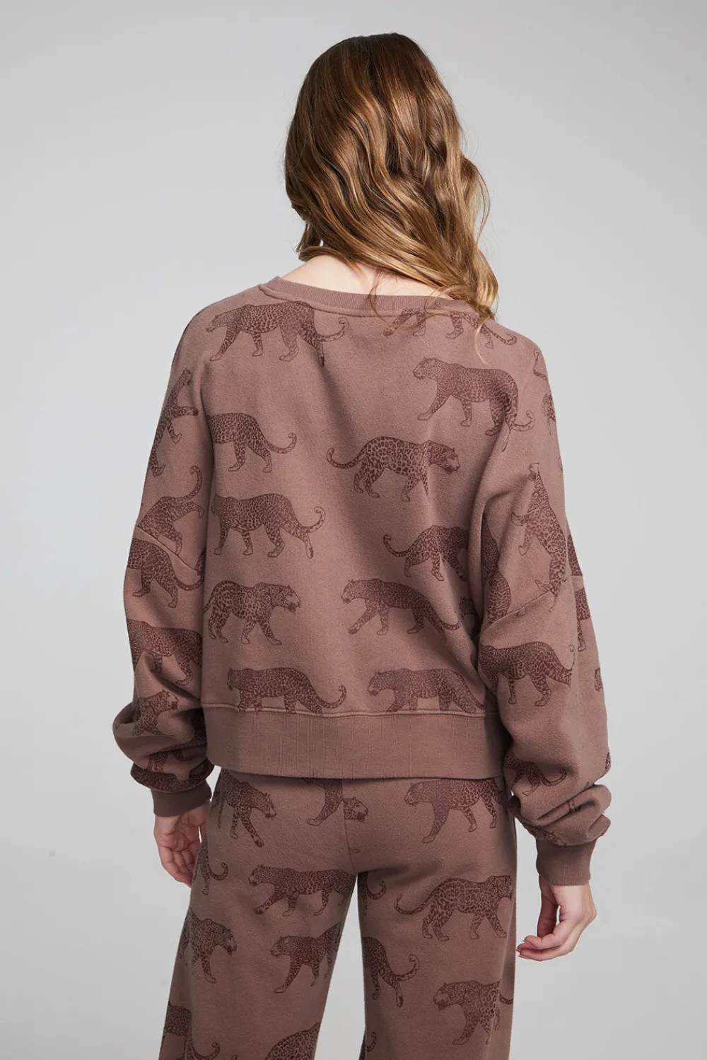 Outlet Allover Leopards Fleece Pullover Women Loungewear|Tops
