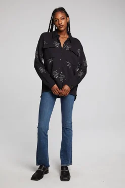 Sale Allover Paisley Button Down Women Loungewear|Graphics