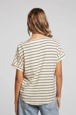 Outlet Amber Black And Sand Stripe Tee Women Loungewear|Tops