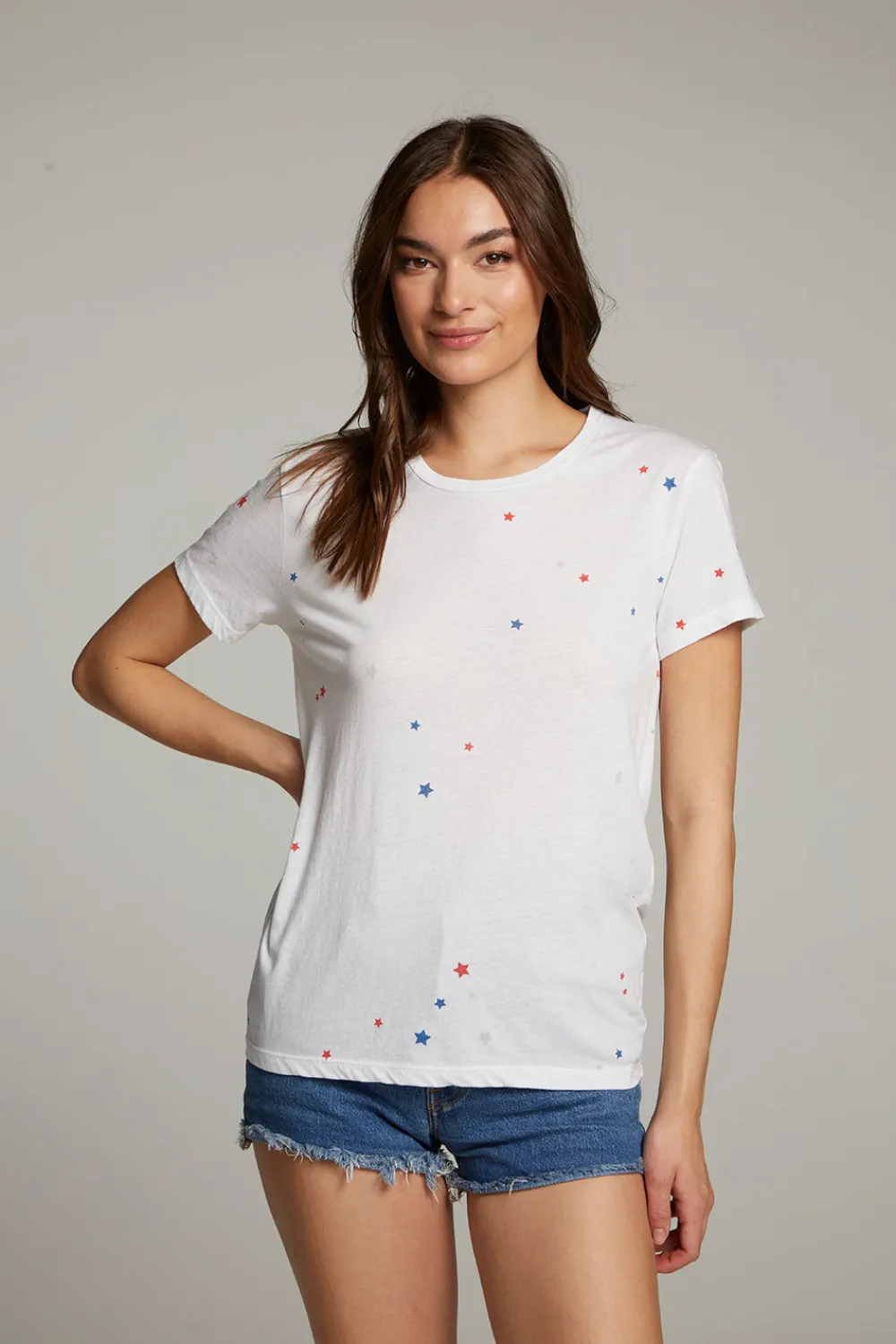 Cheap Americana Stars Crew Neck Tee Women Loungewear|Graphics