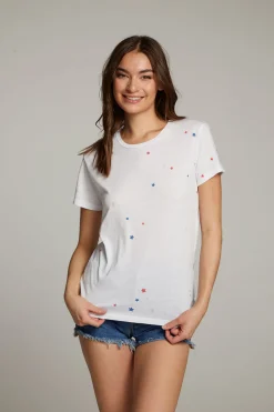 Cheap Americana Stars Crew Neck Tee Women Loungewear|Graphics