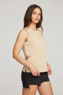 Outlet Basic Cappuccino Slit Tank Women Loungewear|Essentials
