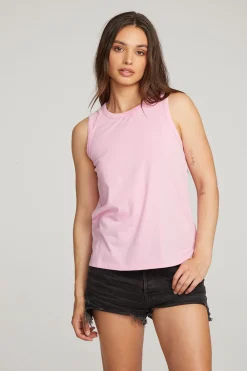 Clearance Basic Pastel Lavender Slit Tank Women Loungewear|Essentials