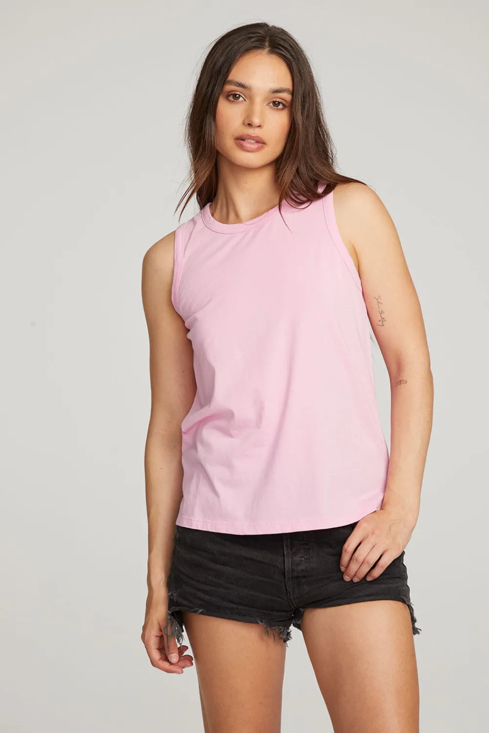 Clearance Basic Pastel Lavender Slit Tank Women Loungewear|Essentials