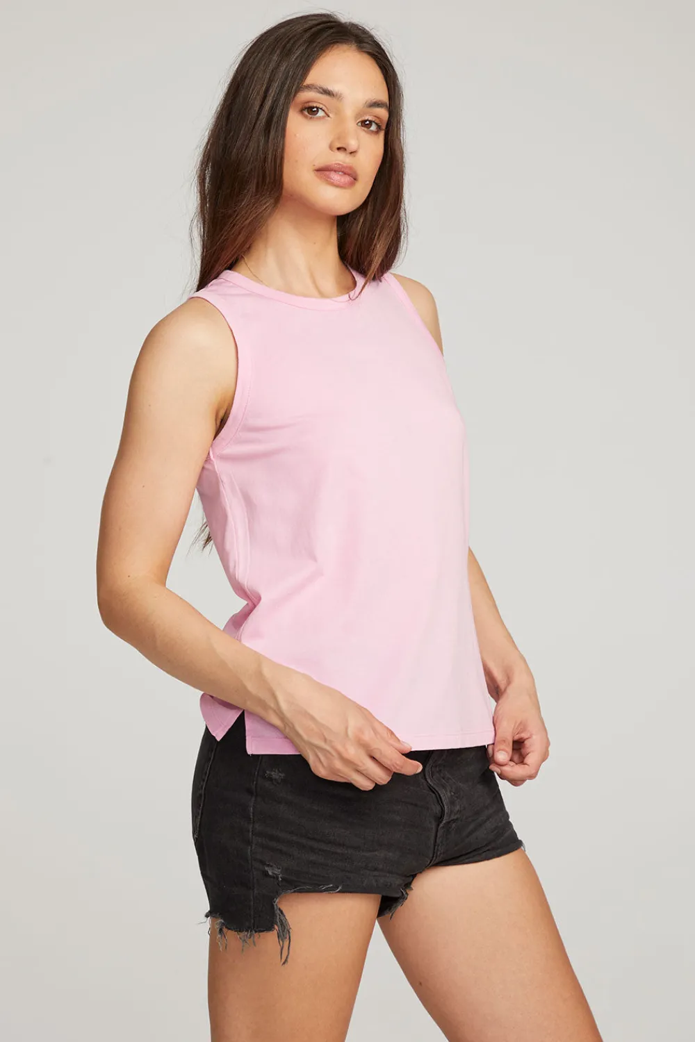 Clearance Basic Pastel Lavender Slit Tank Women Loungewear|Essentials