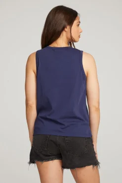 Sale Basic Sapphire Slit Tank Women Essentials|Loungewear