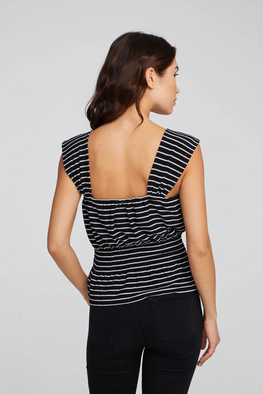 Fashion Bayshore Tank Top - Black And White Stripe Women Loungewear|Tops