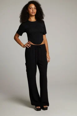New Bayside True Black Tee Women Loungewear|Tops