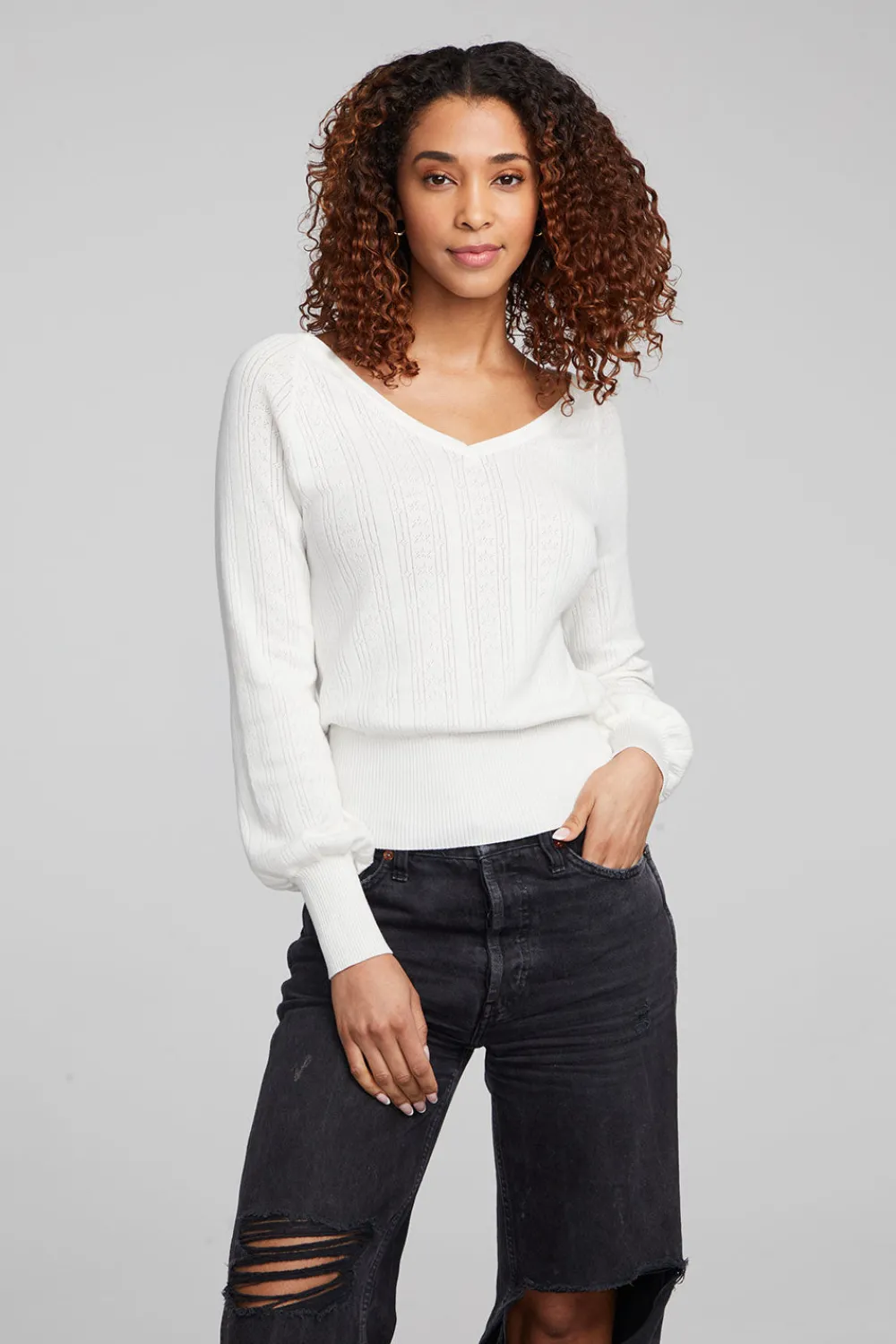 New Blackheart White Star Long Sleeve Women Loungewear|Tops