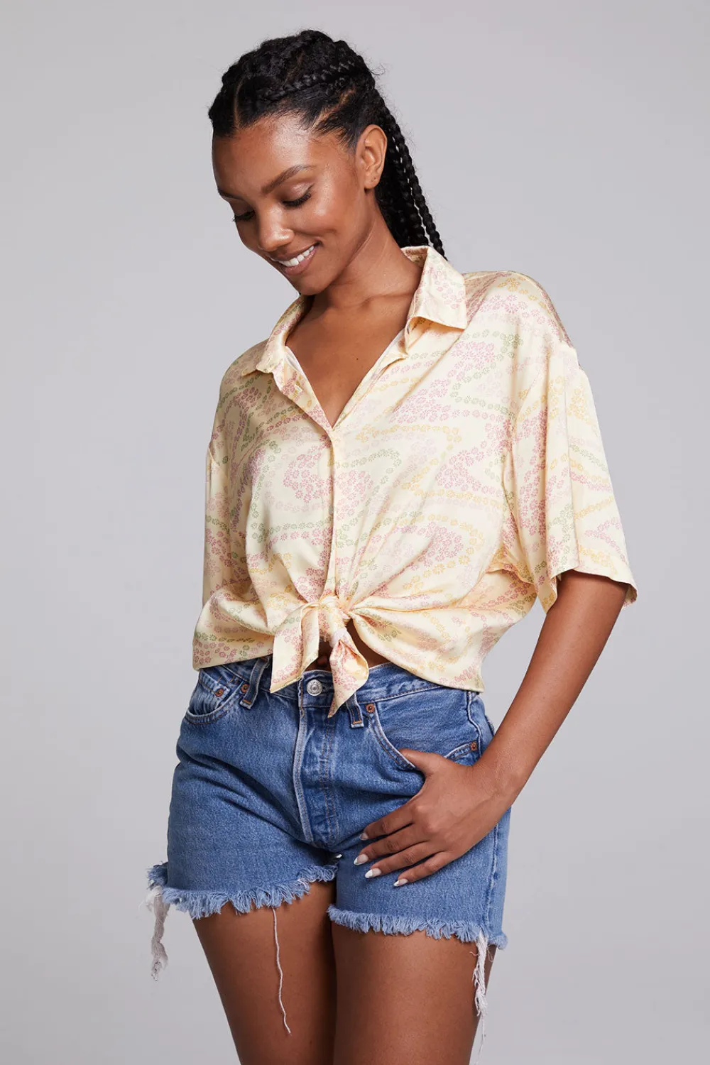 Best Bocelli Vanilla Button Down Women Loungewear|Tops
