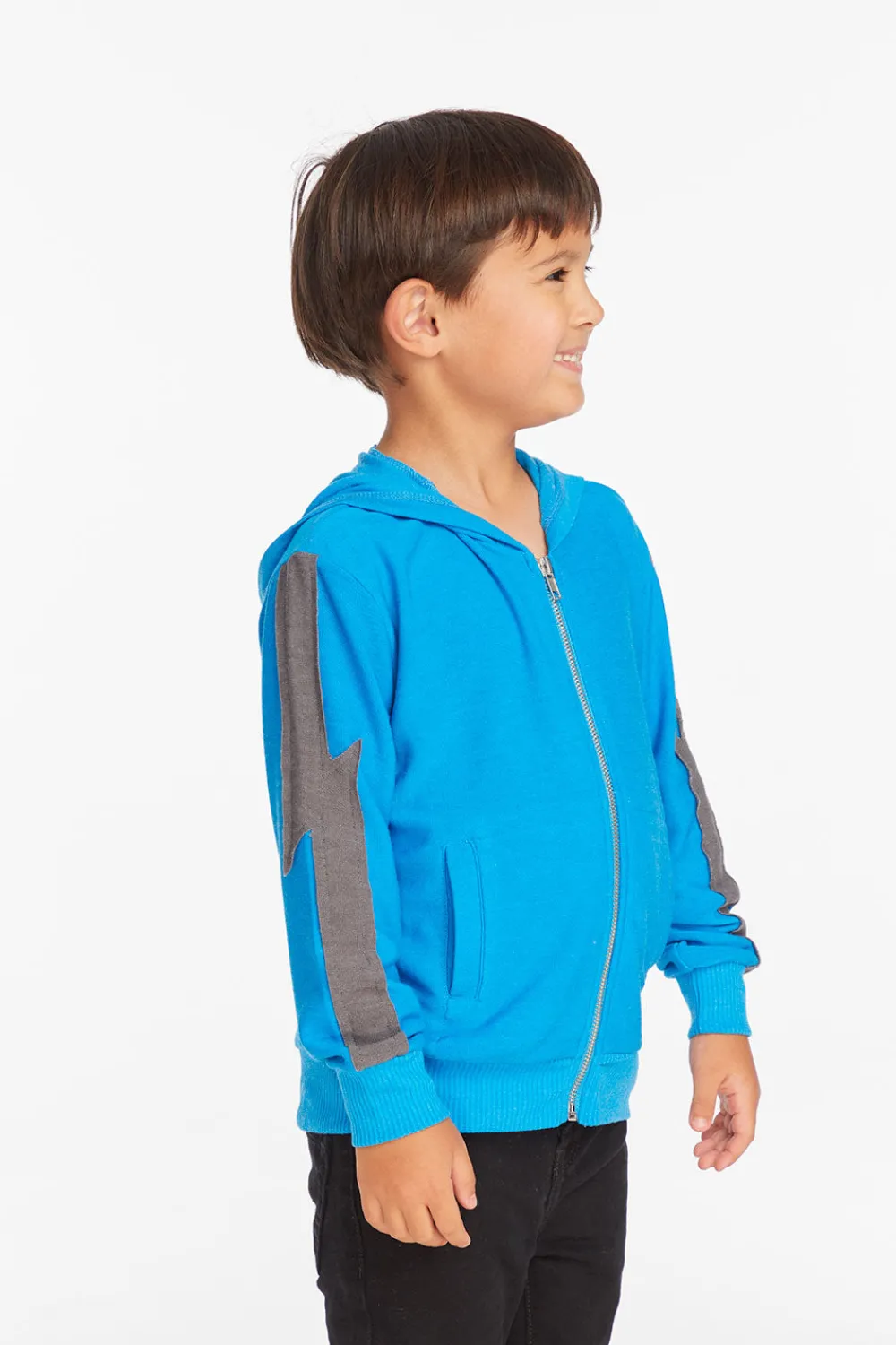 Discount Bolt Blue Danube Long Sleeve Zip Up Hoodie Kids/BOY Boys