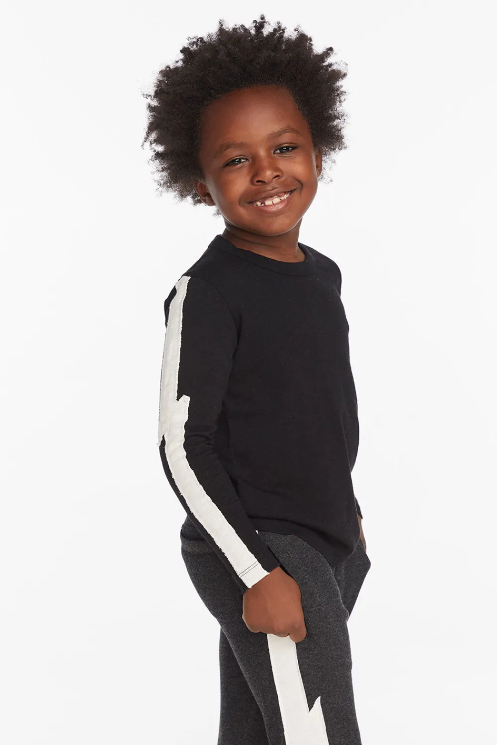 Outlet Bolt Crew Neck Licorice Long Sleeve Tee Kids/BOY Boys