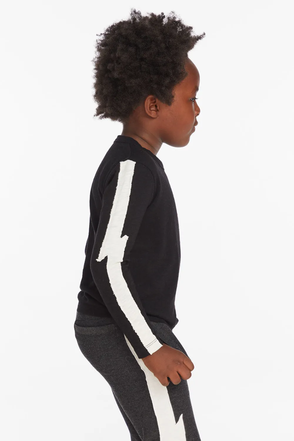 Outlet Bolt Crew Neck Licorice Long Sleeve Tee Kids/BOY Boys