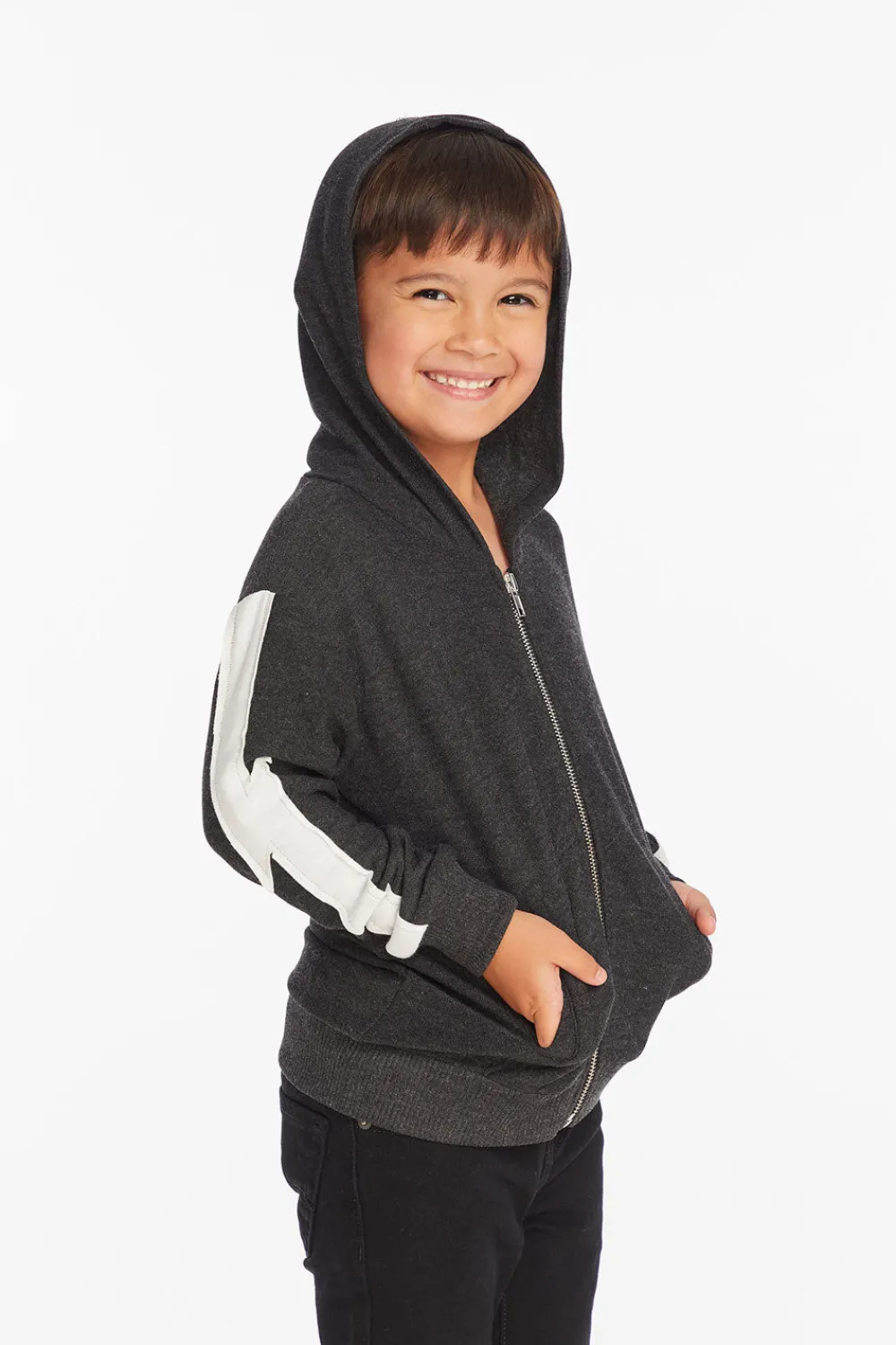 Shop Bolt Licorice Long Sleeve Zip Up Hoodie Kids/BOY Boys