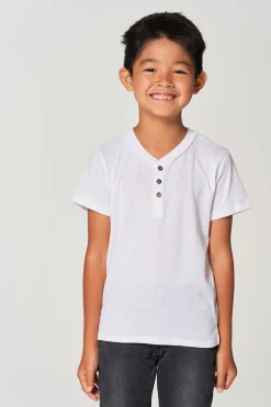 New Boys Bella Jersey Short Sleeve Henley With Cocount Buttons Kids/BOY Boys