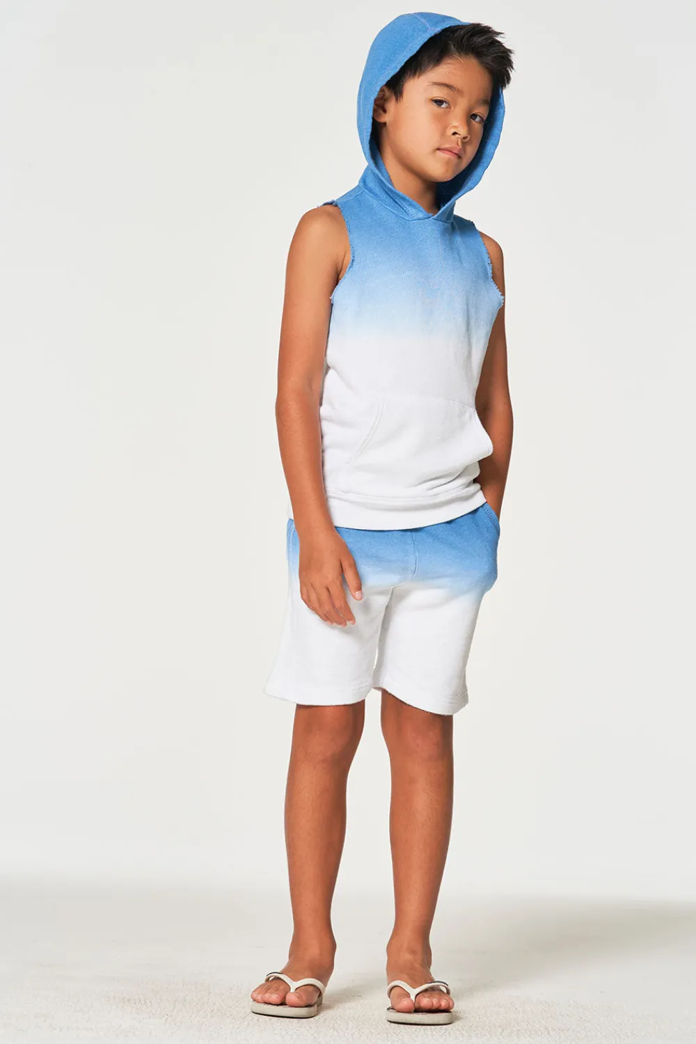 Store Boys Linen French Terry Sleeveless Muscle Pullover Hoodie Kids/BOY Boys