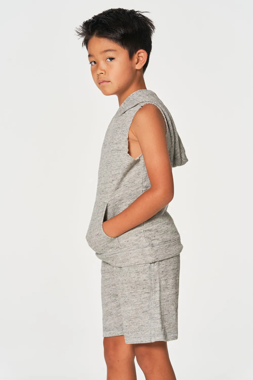 Outlet Boys Linen French Terry Sleeveless Muscle Pullover Hoodie Kids/BOY Boys