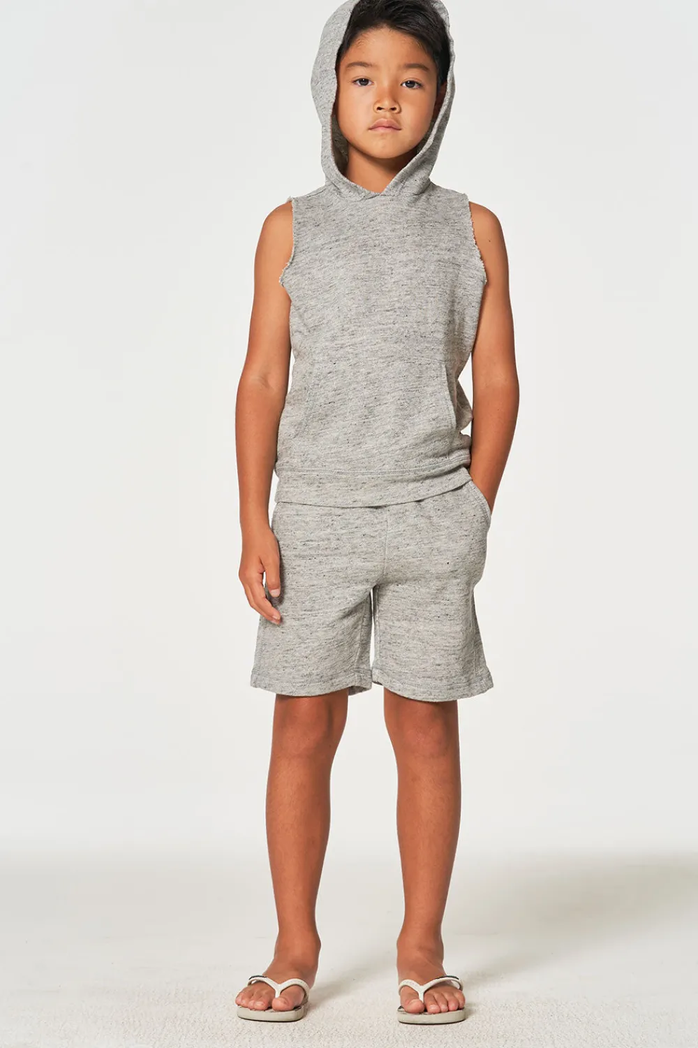 Outlet Boys Linen French Terry Sleeveless Muscle Pullover Hoodie Kids/BOY Boys