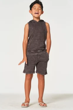 New Boys Linen French Terry Sleeveless Muscle Pullover Hoodie Kids/BOY Boys
