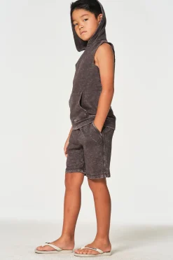 New Boys Linen French Terry Sleeveless Muscle Pullover Hoodie Kids/BOY Boys