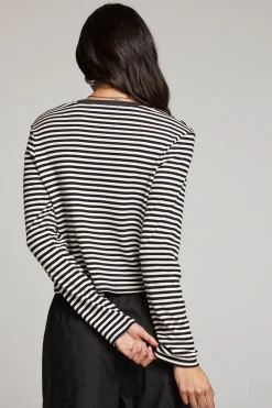 Best Brady Punk Stripe Button Up Pullover Women Loungewear|Tops