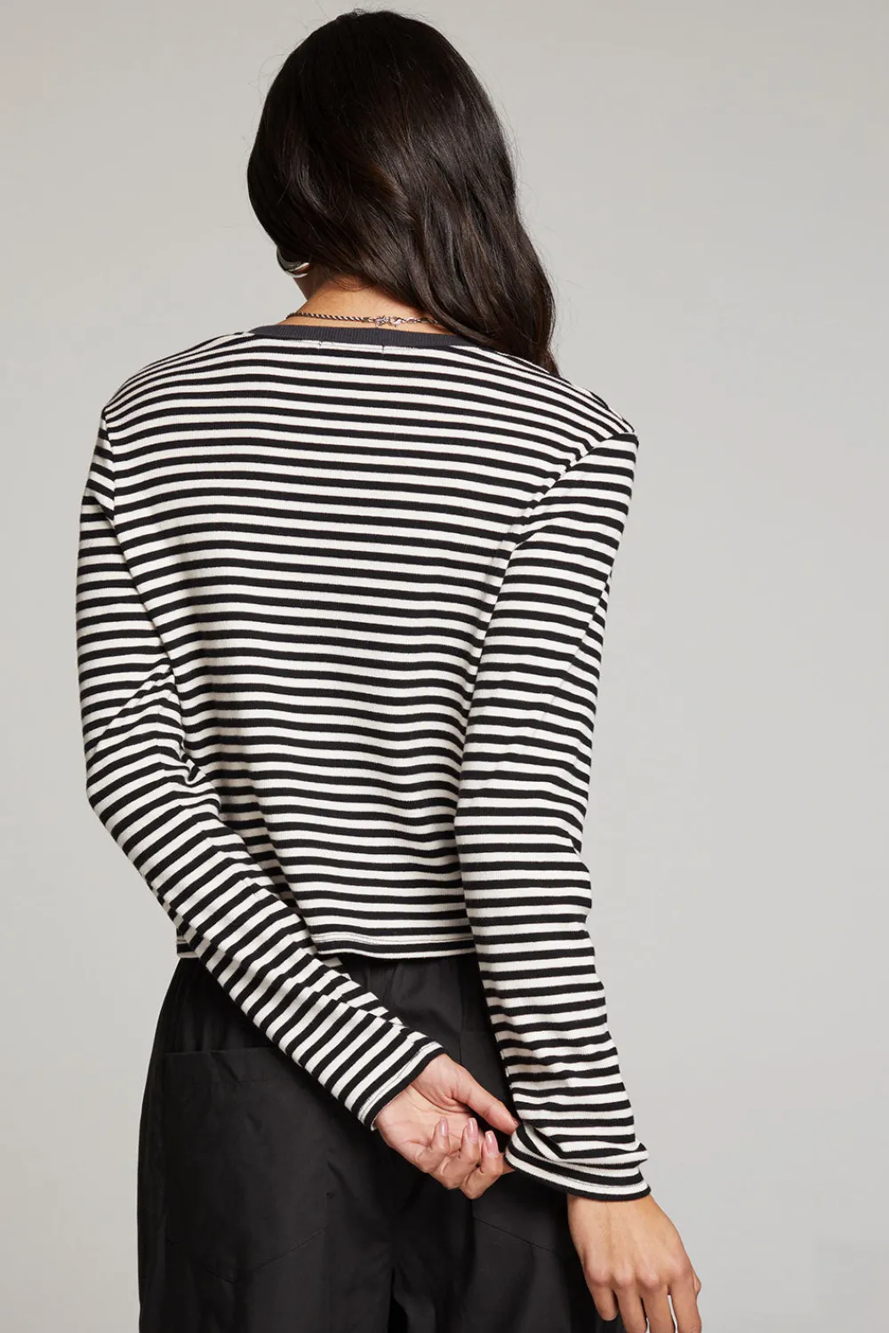 Best Brady Punk Stripe Button Up Pullover Women Loungewear|Tops