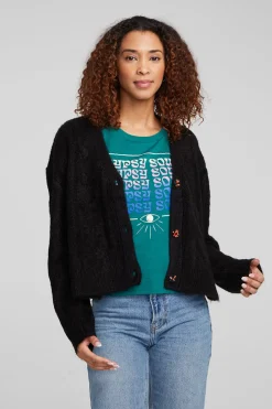 Online Bridge Black Onyx Cardigan Women Loungewear|Tops