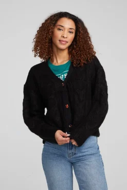 Online Bridge Black Onyx Cardigan Women Loungewear|Tops