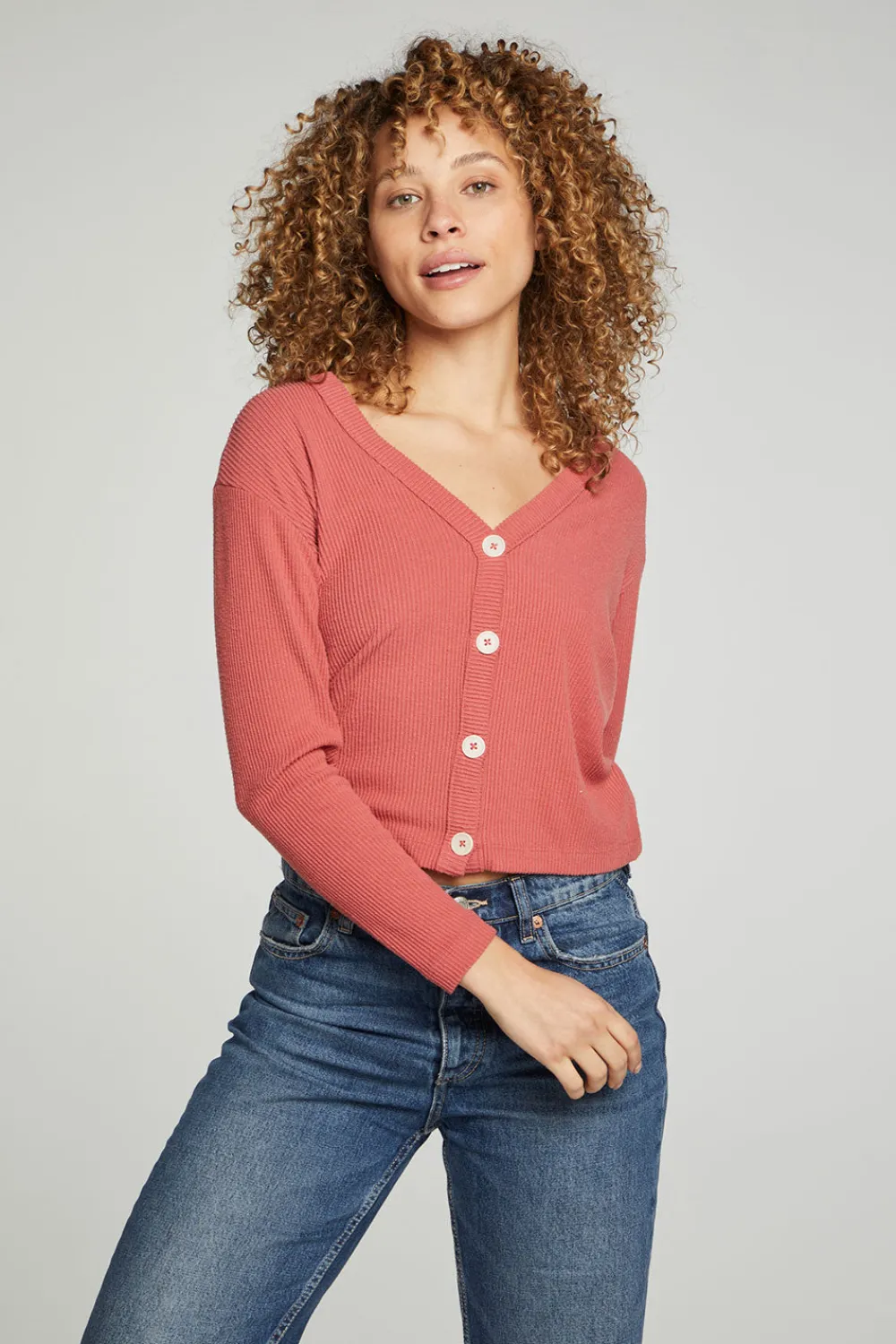 Clearance Button Down Cropped Long Sleeve Cardigan Women Outerwear|Tops