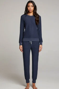 Cheap Canopy Long Sleeve Raglan Pullover Women Loungewear|Tops