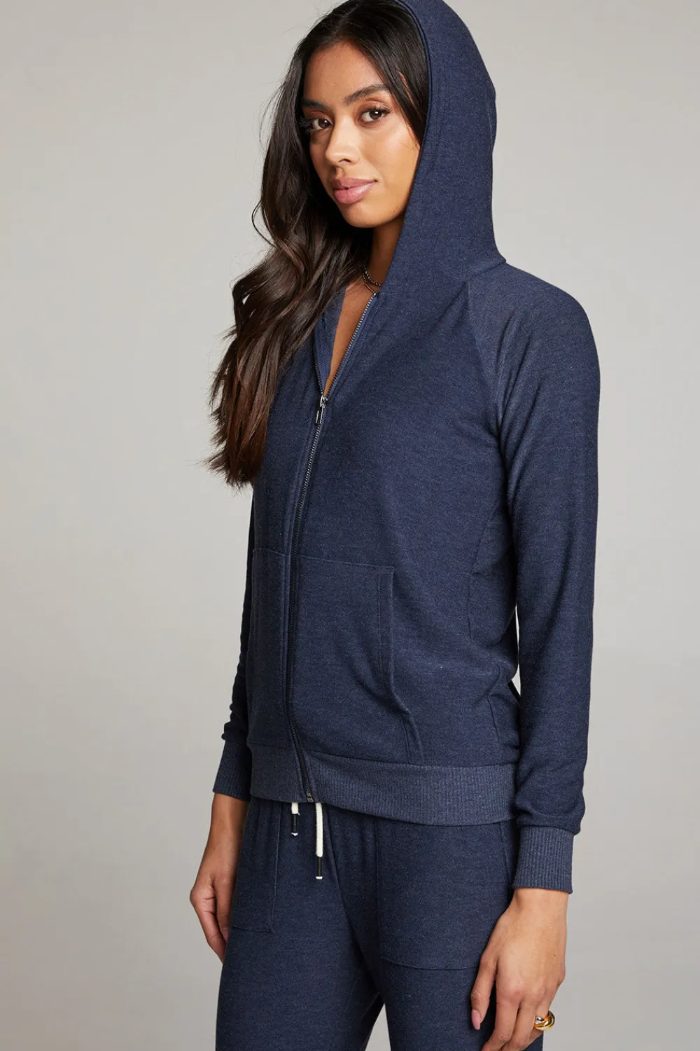 Discount Canopy Long Sleeve Raglan Zip Up Hoodie Women Outerwear|Loungewear