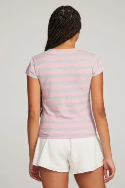 Cheap Chandler Pastel Lavender Stripe Tee Women Loungewear|Tops