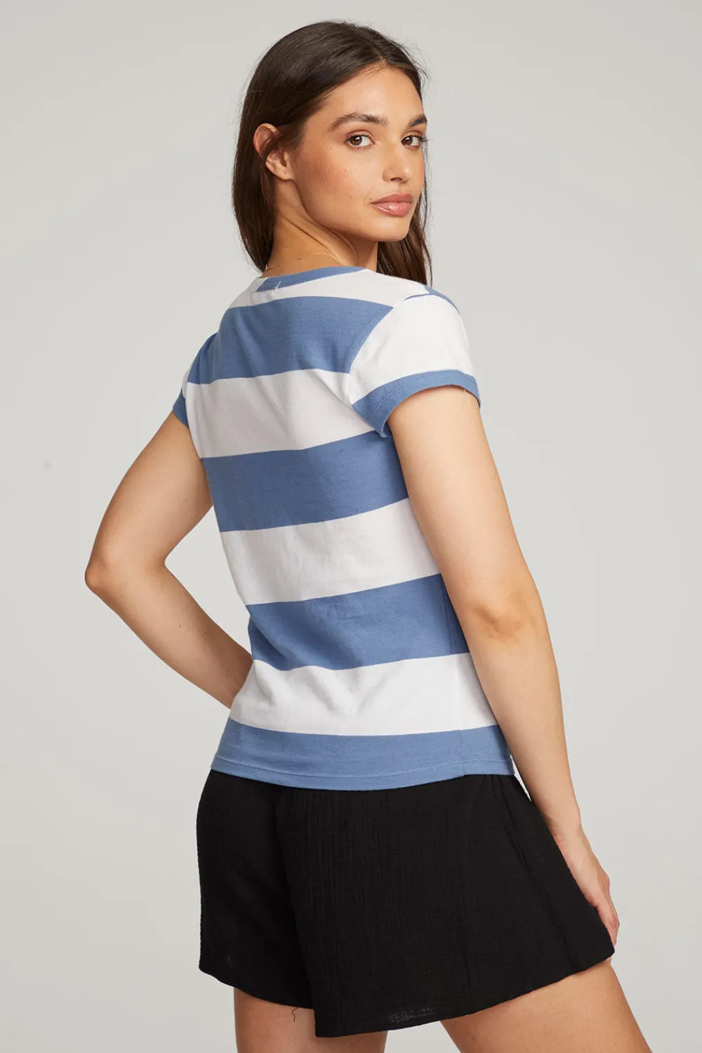 Cheap Chandler Vintage Blue Stripe Tee Women Loungewear|Tops