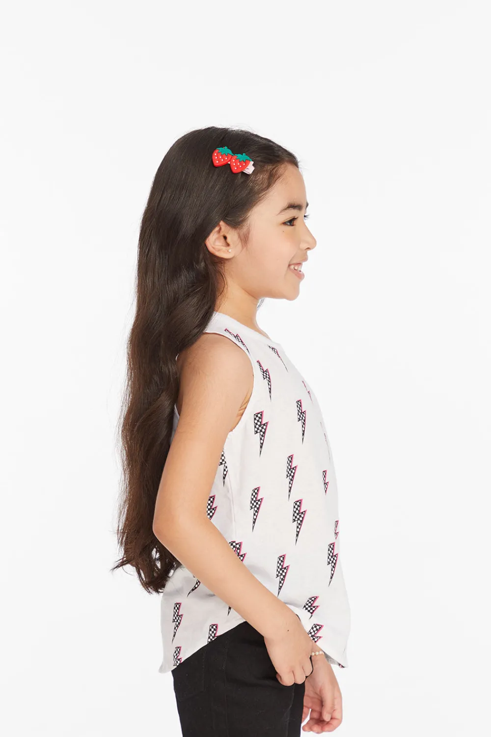 New Checkered Bolts Girls Muscle Shirt Kids Girls
