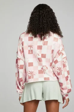 Flash Sale Checkered Palms Print Pullover Women Outerwear|Loungewear