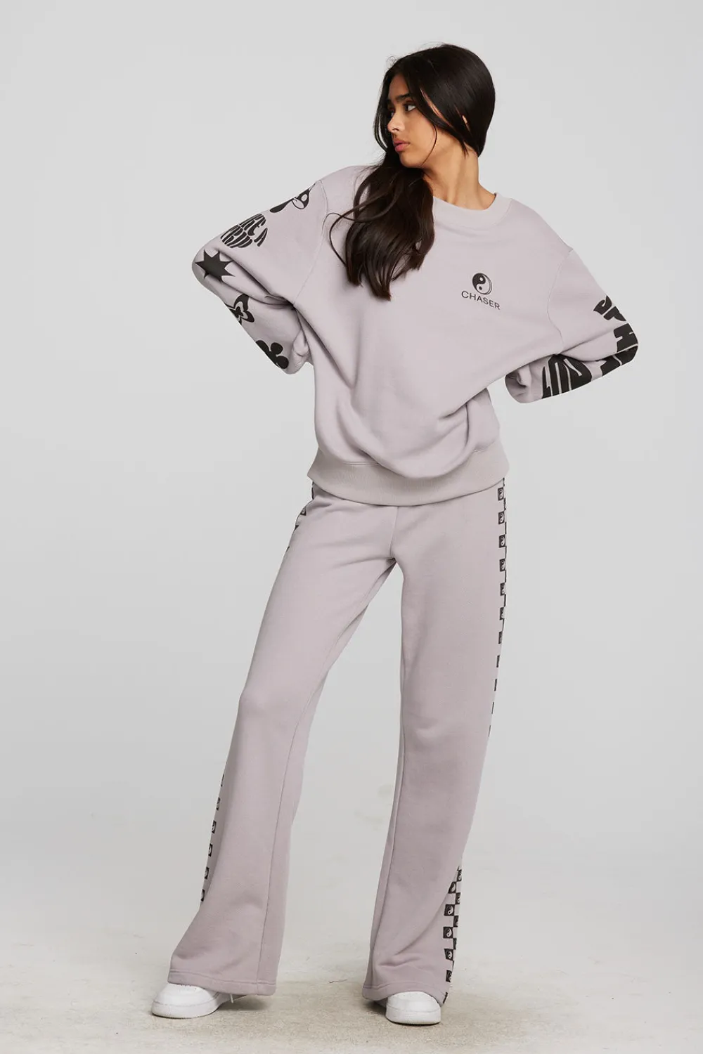 Shop Checkered Yin Yang Hearts Women Graphics|Tops