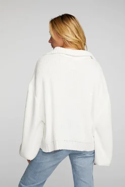 Fashion Chenille Cotton Sweater Knit Half Zip Pullover Women Outerwear|Loungewear