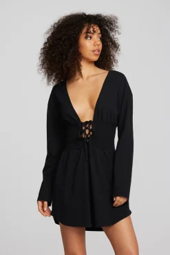 Shop Coast Cotton Jersey Long Sleeve Mini Dress Women Dresses