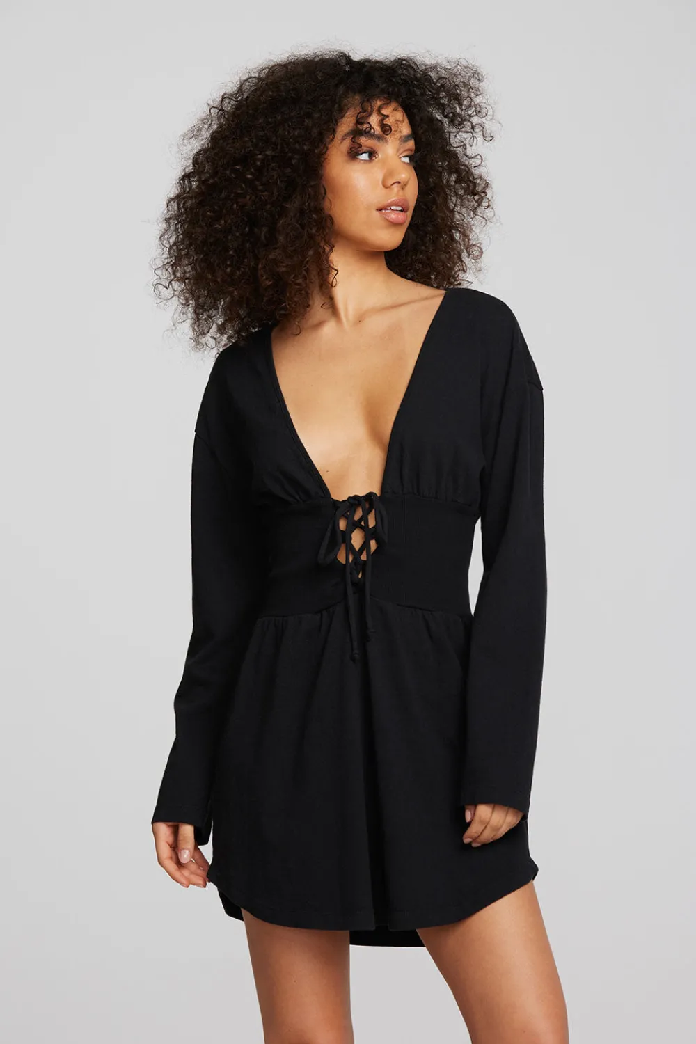 Shop Coast Cotton Jersey Long Sleeve Mini Dress Women Dresses