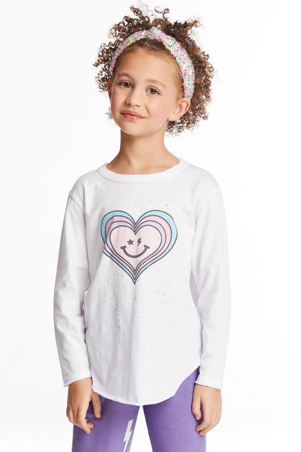 Shop Colorful Heart Girls Long Sleeve Kids Girls
