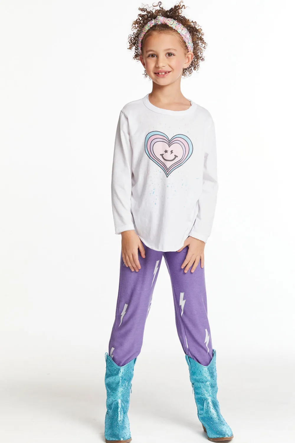 Shop Colorful Heart Girls Long Sleeve Kids Girls